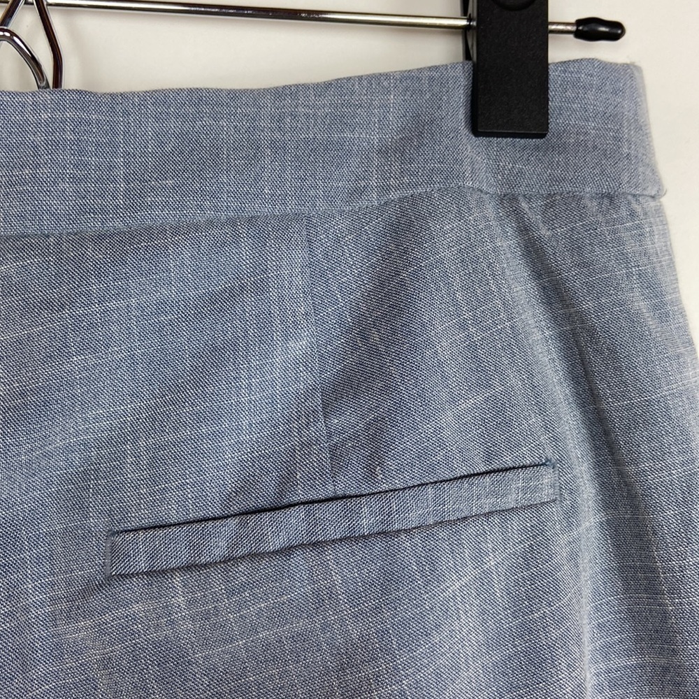 ZARA Blue Pattern Natural Waist Straight Leg Trouser Pants with pockets - Picture 9 of 16